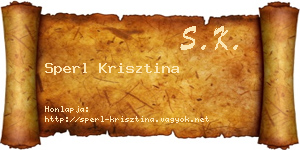 Sperl Krisztina névjegykártya